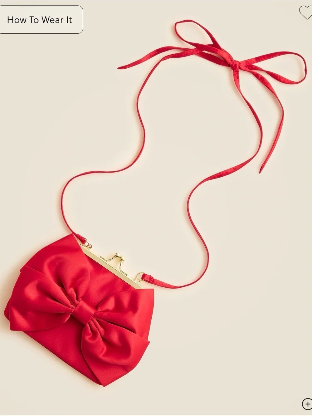 Crewcuts Red Bow Crossbody Bag with Gold Trim